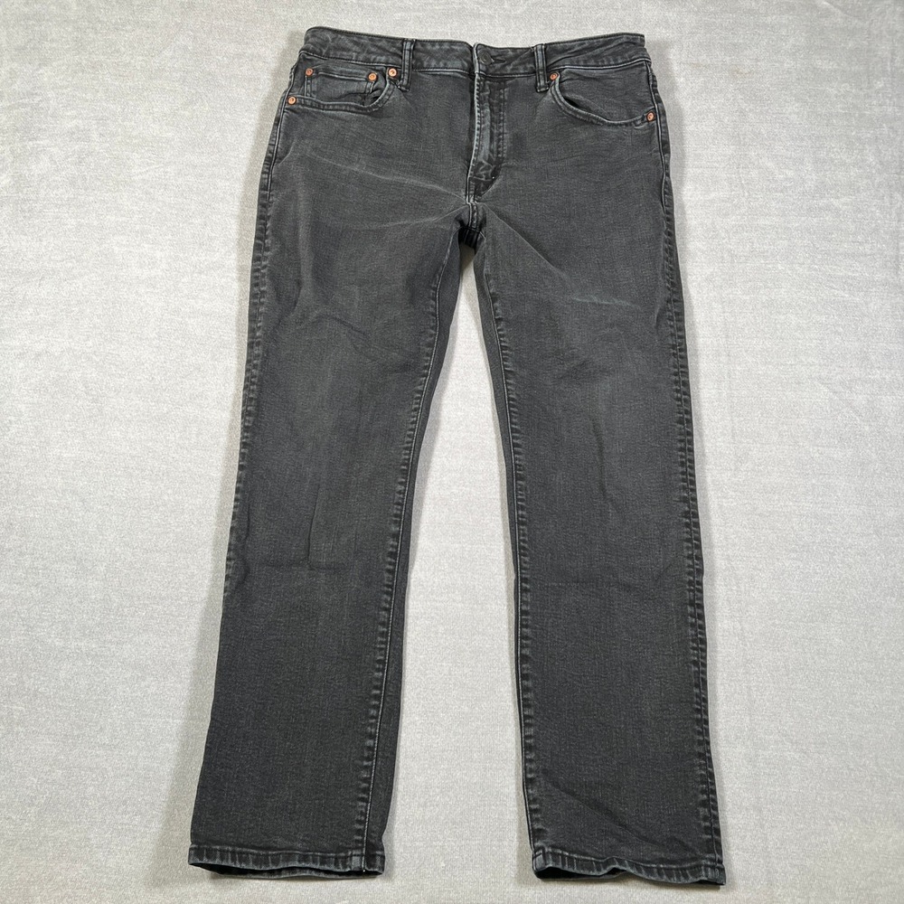American Eagle Slim Straight Next Level Flex Jeans Mens 36x32 Black Denim